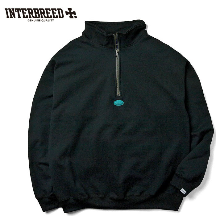 インターブリード INTERBREED スウェット Hikers Half Zip Sweat ハーフジップ M-XL 黒 ストリート IB19AW-32