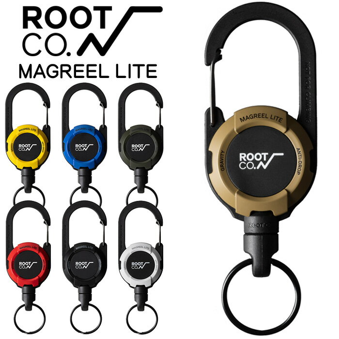 ROOT CO. GRAVITY MAG REEL LITE カラビナ キーホルダー おしゃれ リール マグネット内蔵ホルダー ルートコー 伸びる アウトドア 登山 キャンプ 釣り メンズ ブランド