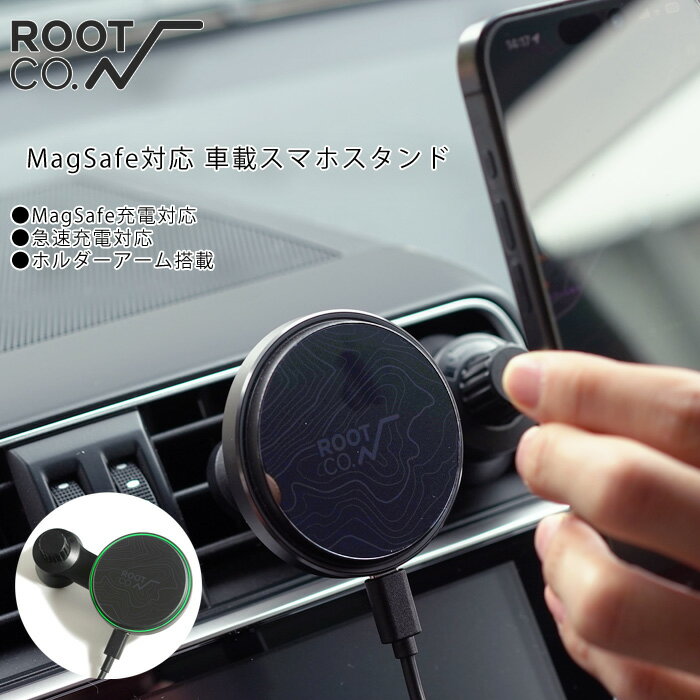 ROOT CO. ルート コー MagSafe対応 車載スマホスタンド PLAY EZ1 MagSafe Wireless Car Charger PEMW-435775