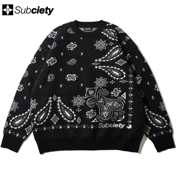 SUBCIETY サブサエティ ニット セーター BANDANNA KNIT 106-50925 サブサエティー ストリート