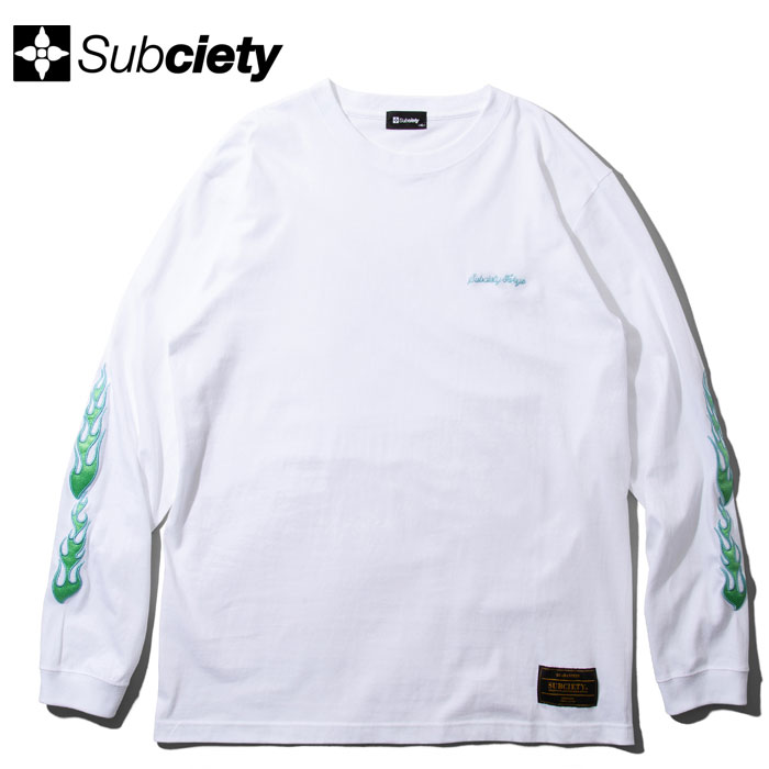 SUBCIETY サブサエティ Tシャツ CHESTER L/S 109-44749 長袖 ロゴ 刺繍 M-XL サブサエティー ストリート