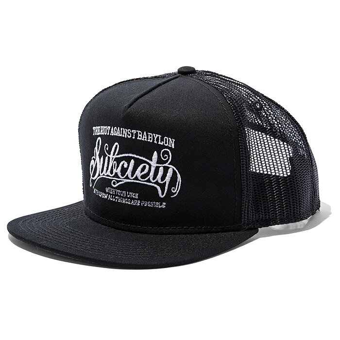 【予約】 SUBCIETY サブサエティ キャップ MESH CAP-BABYLON- メッシュキャップ 黒/白 102-86524 ストリート サブサエティー