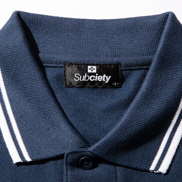 SUBCIETY サブサエティ ポロシャツ EMBLEM POLO SHIRT 黒 紺 L-XL 103-35553 サブサエティー ストリート