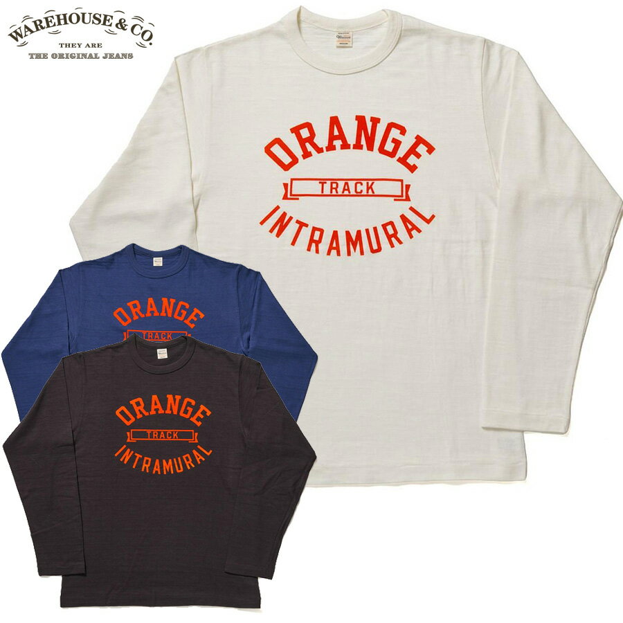 Rakuten - ウエアハウス WAREHOUSE Tシャツ Lot 5906 長袖クルーネックT ORANGE ロンT メンズ アメカジ