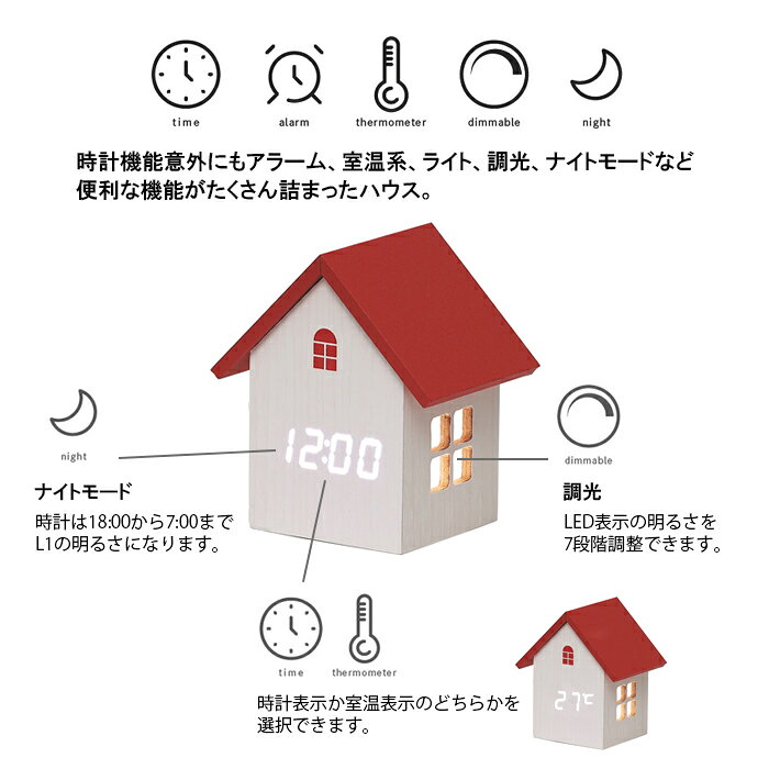 グリムハウス GLIM HOUSE 時計 室温計 調光 ギフト 新生活 誕生日 magnet [2]
