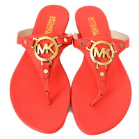 マイケルコース靴MICHAELKORSMKサフィアーノレザートングサンダルフラットパンプスマンダリン25cm40S4MCFA3L