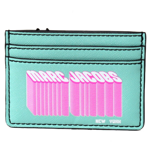 マークジェイコブス カードケース MARC JACOBS レザー メニー レイアーズ ポップアートロゴ プリント スリム カードケース 名刺入れ サーフマルチ M0014819-442