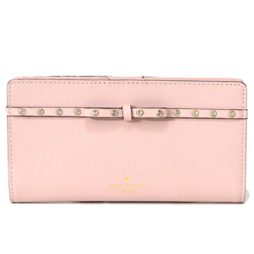 ケイトスペード カードケース katespade コーティングレザー ラインストーン リボン スリム 二つ折り カードケース ライトピンク 5958【ブランド 新品 送料無料 誕生日 プレゼント 正規 人気 レディース あんしん保障 包装 即日発送 代引無料 最安値に挑戦】