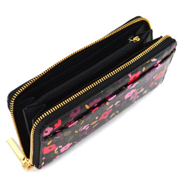 ケイトスペード 財布 katespade コーティングキャンパス フローラル 花柄 プリント ジップ アラウンド 長財布 ブラックマルチ 5841【ブランド 新品 送料無料 誕生日 プレゼント 正規 人気 レディース 安心 保証 包装 即日発送 代引無料 】