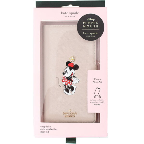 ケイトスペード 小物 katespade サフィアーノレザー ディズニー コラボ ミニーマウス フォリオ iPhoneXs MAX（iPhone10s MAX）専用 手帳型 ケース マルチ WIRU1304【ブランド 新品 送料無料 プレゼント 正規 人気 安心 保証 ギフト 10倍 OUTLET 包装 即日発送 代引無料】