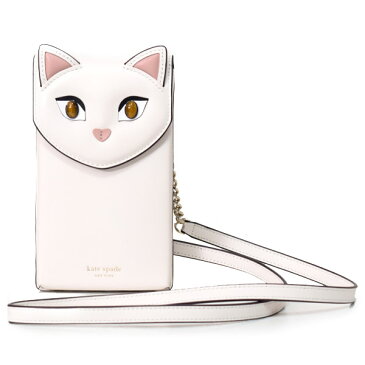 ケイトスペード バッグ katespade スムースイタリアンレザー CATS コラボ キャット 猫 ノース サウス フラップ フォン iPhone ケース ポーチ クロスボディ 斜めがけ ショルダーバッグ パーチメント 8ARU6827【ブランド 新品 送料無料 正規 保証 10倍 即日発送 代引無料】