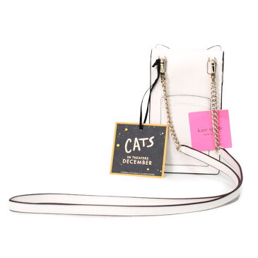ケイトスペード バッグ katespade スムースイタリアンレザー CATS コラボ キャット 猫 ノース サウス フラップ フォン iPhone ケース ポーチ クロスボディ 斜めがけ ショルダーバッグ パーチメント 8ARU6827【ブランド 新品 送料無料 正規 保証 10倍 即日発送 代引無料】