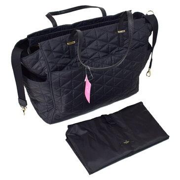 ケイトスペード バッグ katespade ナイロン ウィルソン ロード キルティング ロゴ カイリー ベビー マザーズ 2way トート ショルダー バッグ ブラック WKRU5314【ブランド 新品 送料無料 正規 人気 安心 保証 10倍 OUTLET 包装 即日発送 代引無料 】