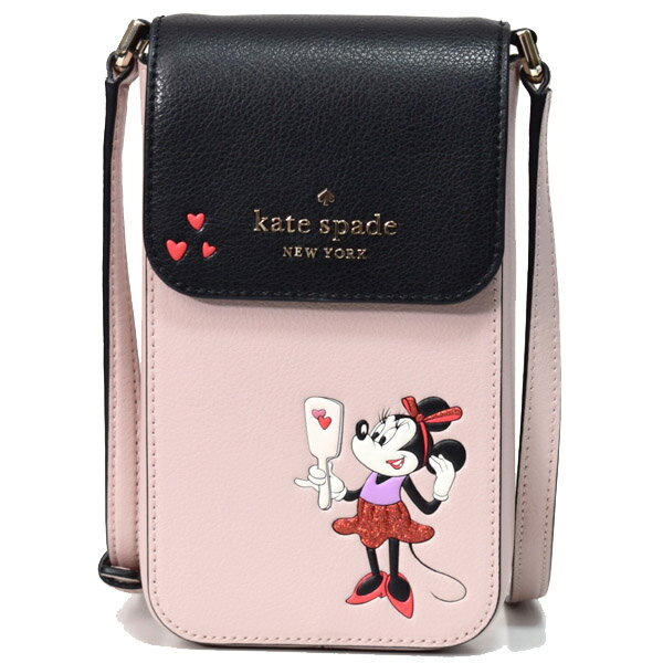 ケイトスペード バッグ katespade PVC レザー ディズニー コラボ ミニーマウス ラメ グリッター ノース サウス フォン iPhone ケース ポーチ クロスボディ 斜めがけ ショルダーバッグ ペールベラムマルチ WIR00015【ブランド 新品 送料無料 即日発送 代引無料】