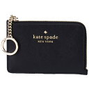 ケイトスペード カードケース katespade レザー ステイシー ロゴ キーリング付き ミディアム L字 ジップ コインケース 小銭入れ カードホルダー ブラック WLR00136【ブランド 新品 送料無料 10倍 OUTLET 即日発送 代引無料】