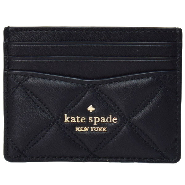 ケイト・スペード ニューヨーク ケイトスペード カードケース katespade スムースレザー ナタリア キルティング スモール スリム カードホルダー 名刺入れ 定期入れ パスケース ブラック WLR00259【ブランド 新品 送料無料 正規 保証 10倍 OUTLET 即日発送 代引無料】