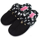 ケイトスペード スリッパ katespade テキスタイル フェイクファー レイシー リボン スペードチャーム ドット 水玉 ルームシューズ ブラックマルチ 6...