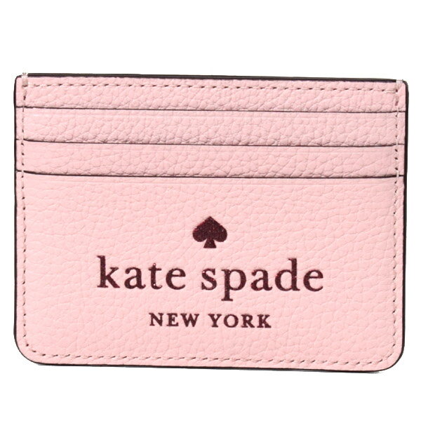 ケイト・スペード ニューヨーク ケイトスペード カードケース katespade ぺブルレザー グリッター ラメ ロゴ スモール スリム カードホルダー 名刺入れ 定期入れ パスケース ローズスモーク K4706【ブランド 新品 送料無料 正規 保証 10倍 OUTLET 即日発送 代引無料】