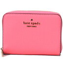 ケイト・スペード ニューヨーク 財布（レディース） ケイトスペード 財布 katespade グレインレザー ダーシー ロゴ スモール ジップ カードケース ウォレット コンパクト財布 クラウドミスト ピーチネクター WLR00548【ブランド 新品 送料無料 正規 安心 保証 即日発送 代引無料】