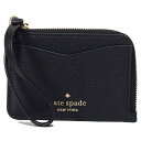 ケイト・スペード ニューヨーク 革小銭入れ レディース ケイトスペード コインケース katespade ぺブルレザー レイラ キーリング付 スモール カードホルダー カードケース リストレット 小銭入れ ブラック WLR00398【ブランド 新品 送料無料 正規 保証 10倍 即日発送 アウトレット ギフト プレゼント】