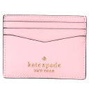 ケイトスペード カードケース katespade サフィアーノレザー ステイシー ロゴ スモール スリム カードホルダー 名刺入れ 定期入れ パスケース チャークピンク WLR00129【ブランド 新品 送料無料 正規 保証 10倍 OUTLET 即日出荷 アウトレット ギフト】