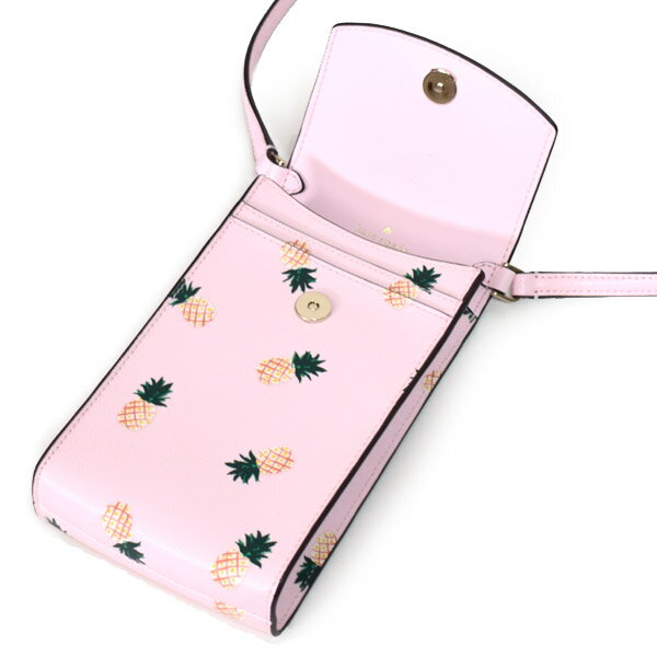 ケイトスペード バッグ katespade サフィアーノレザー トロピカル パイナップル プリント 斜め掛け ショルダー ポシェット iPhone スマホ ケース ピンクマルチ K7276【ブランド 新品 送料無料 正規 人気 安心 保証 10倍 OUTLET アウトレット 誕生日 ギフト プレゼント】