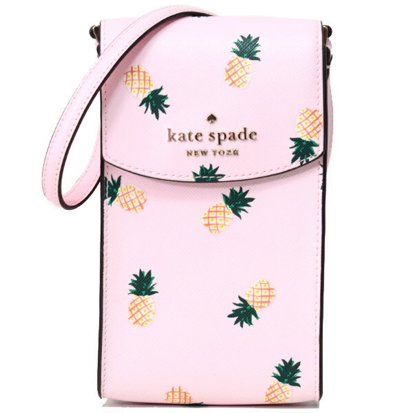 ケイトスペード バッグ katespade サフィアーノレザー トロピカル パイナップル プリント 斜め掛け ショルダー ポシェット iPhone スマホ ケース ピンクマルチ K7276【ブランド 新品 送料無料 正規 人気 安心 保証 10倍 OUTLET アウトレット 誕生日 ギフト プレゼント】