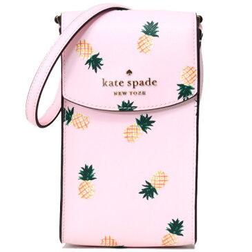 ケイトスペード バッグ katespade サフィアーノレザー トロピカル パイナップル プリント 斜め掛け ショルダー ポシェット iPhone スマホ ケース ピンクマルチ K7276【ブランド 新品 送料無料 正規 人気 安心 保証 10倍 OUTLET アウトレット 誕生日 ギフト プレゼント】