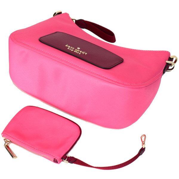 ケイトスペード バッグ katespade チェルシー ザ リトル ベター ポーチ付き クロスボディ ナイロン レザー 斜め掛け ショルダーバッグ ディープダリア K8117【ブランド 新品 送料無料 即日発送 アウトレット プレゼント ギフト 誕生日】