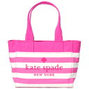 ケイトスペード バッグ katespade キャンバストート ボーダー ロゴ ラージ トート バッグ ディープハイビスカス KB695【ブランド 新品 送料無料 正規 人気 安心 保証 10倍 OUTLET 即日発送 アウトレット 誕生日 プレゼント ギフト】