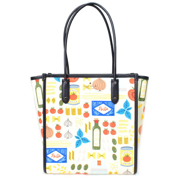 ケイトスペード バッグ katespade キャンバス レザー マンジャ ベジタブル プリント ノース サウス ロ..