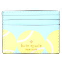 ケイトスペード カードケース katespade テニス スムースレザー グランド スラム スモール スリム カードホルダー 名刺入れ 定期入れ パスケース マルチ KF504【ブランド 新品 送料無料 正規 保証 10倍 OUTLET アウトレット 誕生日 ギフト プレゼント】