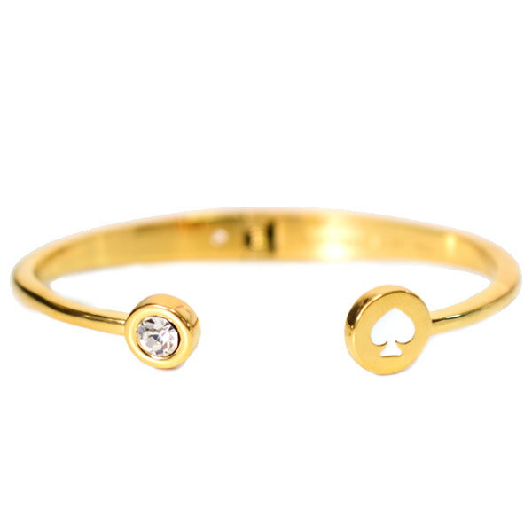 ケイトスペード バングル katespade メタル クリスタル スポット ザ スペード オープン ヒンジ バングル ブレスレット ホワイト O0RU1340【...