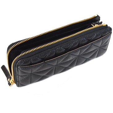 ケイトスペード 財布 katespade キルティング レザー L字ファスナー 長財布 ブラック 2238 【ブランド 新品 送料無料 誕生日 プレゼント 正規 人気 レディース 安心 保証 包装 即日発送 代引無料 】
