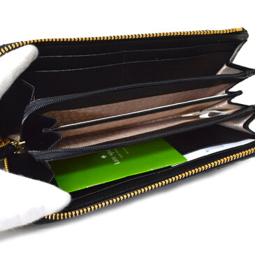 ケイトスペード 財布 katespade キルティング レザー L字ファスナー 長財布 ブラック 2238 【ブランド 新品 送料無料 誕生日 プレゼント 正規 人気 レディース 安心 保証 包装 即日発送 代引無料 】