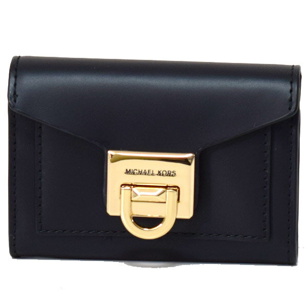 マイケルコース 財布 MICHAEL KORS スムースレザー マンハッタン スモール フラップ ウォレット 二つ折り財布 ブラック 32T9GNCF1L【ブランド 新品 送料無料 誕生日 記念日 プレゼント 正規 人気 レディース 安心 保証 ギフト 10倍 OUTLET 包装 即日発送 代引無料】のサムネイル