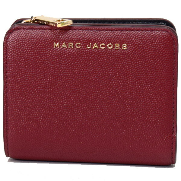 マークジェイコブス 財布（レディース） マークジェイコブス コンパクト財布 MARC JACOBS レザー ロゴ ミニ ウォレット 二つ折り コンパクト財布 ワイン M0016993【ブランド 新品 送料無料 正規 記念日 お祝い 人気 安心 保証 ギフト 10倍 OUTLET 包装 即日発送 代引無料】