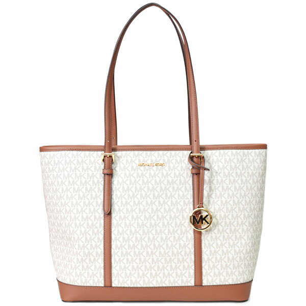 Rakuten - マイケルコース バッグ MICHAEL KORS レザー ジェット セット トラベル モノグラム ショルダー トートバッグ バニラ 35T0GTVT3V【ブランド 新品 送料無料 正規 10倍 OUTLET 即日出荷 アウトレット ギフト プレゼント 誕生日】
