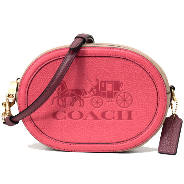 コーチ ポピー バッグ（レディース） コーチ バッグ COACH ぺブルレザー ホース アンド キャリッジ カラーブロック カメラバッグ クロスボディ 斜め掛け ショルダーバッグ ポピー×ヴィンテージモーブ C4164【ブランド 新品 送料無料 誕生日 プレゼント 正規 人気 レディース 安心】