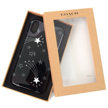 コーチ 小物 COACH コーティングキャンバス 星柄 スター 流れ星 プリント iPhoneXR（iPhone10R）専用 ケース ブラック 39492 【ブランド 新品 送料無料 誕生日 プレゼント 正規 人気 レディース 安心 保証】