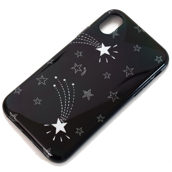 コーチ 小物 COACH コーティングキャンバス 星柄 スター 流れ星 プリント iPhoneXR（iPhone10R）専用 ケース ブラック 39492 【ブランド 新品 送料無料 誕生日 プレゼント 正規 人気 レディース 安心 保証】