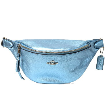 コーチ バッグ COACH ペブルレザー メタリック ベルトバッグ 2way ワンショルダー バックパック ウエスト ボディバッグ メタリックアイス 48739 【ブランド 新品 送料無料 誕生日 プレゼント 正規 人気 レディース 安心 保証 ギフト 】