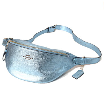 コーチ バッグ COACH ペブルレザー メタリック ベルトバッグ 2way ワンショルダー バックパック ウエスト ボディバッグ メタリックアイス 48739 【ブランド 新品 送料無料 誕生日 プレゼント 正規 人気 レディース 安心 保証 ギフト 】