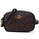 コーチ バッグ COACH コーティングキャンバス スムースレザー シグネチャー ベルトバッグ 3way ショルダー 斜め掛け クラッチ ウエスト ヒップバッグ ブラウン×ブラック 73951 【ブランド 新品 送料無料 安心 保証 ギフト 】(4)