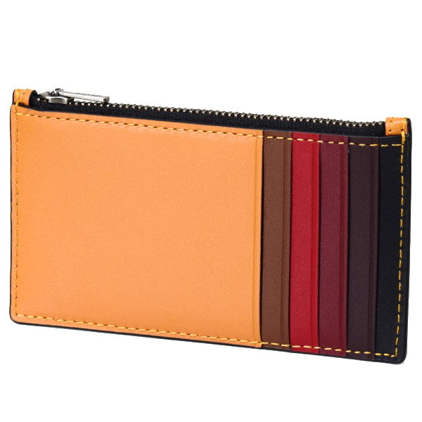 コーチ メンズ COACH メンズ カーフレザー カラーブロック ジップ コインケース 小銭入れ カードケース アンバー 79151【ブランド 新品 送料無料 誕生日 プレゼント 正規 人気】