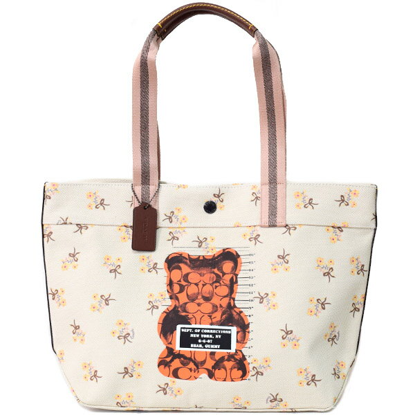 コーチ バッグ COACH キャンバス スムースレザー シグネチャー WhIsBe ウィズビー コラボ ヴァンダル ガミー ベア 花柄 フラワー フローラル トートバッグ チャークマルチ 76650【ブランド 新品 送料無料 誕生日 記念日 正規 安心 保証 包装 即日発送 代引無料】