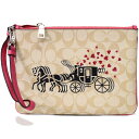 コーチ マルチポーチ COACH コーティングキャンバス スムースレザー シグネチャー ホース アンド キャリッジ ハート モチーフ リストレット ギャラリー ...