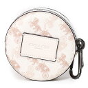 コーチ マルチポーチ COACH コーティングキャンバス ナチュラルペブルレザー ホース アンド キャリッジ プリント ラウンド ハイブリッド カラビナ付き ポーチ チャークマルチ 91658【ブランド 新品 送料無料 誕生日 プレゼント 正規 人気 レディース 安心 保証 ギフト】