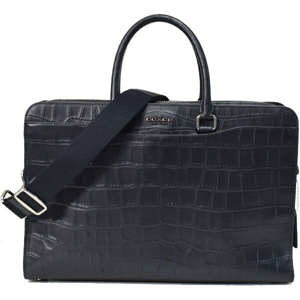 コーチ メンズバッグ COACH クロコダイルエンボスドレザー ベケット ストラクチャード 型押し 2WAY ビジネス ブリーフケース ショルダーバッグ ブラック 73526【ブランド 新品 送料無料 OUTLET 即日発送 代引無料 】