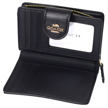 コーチ 財布 COACH ナッパレザー スムースレザー キルティング ロゴ ミディアム コーナー ジップ ウォレット 二つ折り財布 ブラック coach3454【新品 送料無料 即日発送 代引無料】